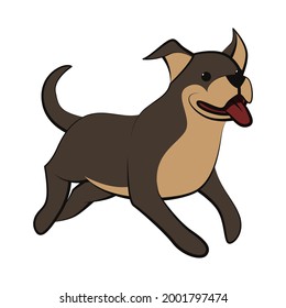Cute Cartoon Vector Illustration icon of a big dog. It is flat style.