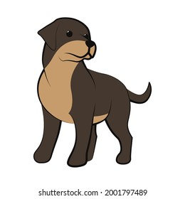 Cute Cartoon Vector Illustration icon of a big dog. It is flat style.