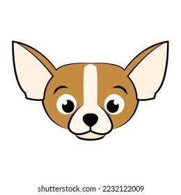 Cute Cartoon Vector Illustration icon of a Chihuahua puppy dog.