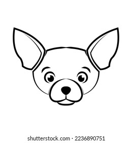 Cute Cartoon Vector Illustration icon of a Chihuahua puppy dog. It is outline style.