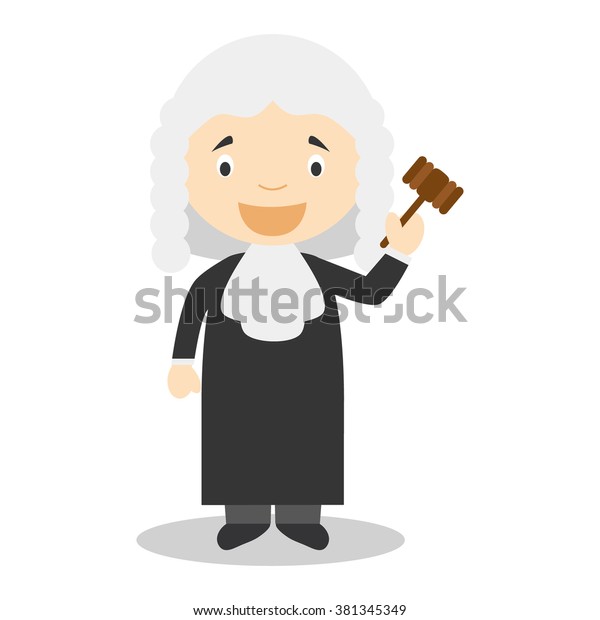 Cute Cartoon Vector Illustration Judge Stock Vector (Royalty Free ...