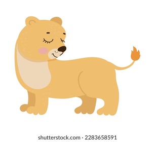Cute cartoon Vector illustration of  lioness.