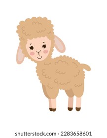 Cute cartoon Vector illustration of llama.