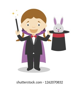 Magician Pulling Out Rabbit His Top Stock Vector (Royalty Free) 1168154266