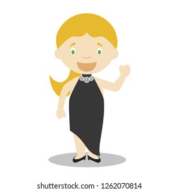 Cute cartoon vector illustration of a model. Women Professions Series