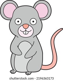 Cute cartoon vector illustration of a mouse