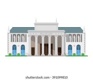 Cute cartoon vector illustration of a museum