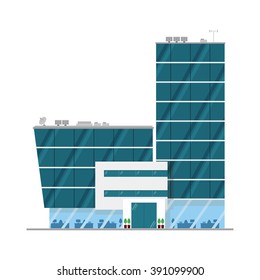 Cute Cartoon Vector Illustration Of An Office Building