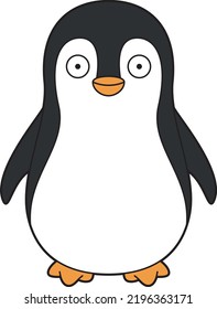 Cute cartoon vector illustration penguin