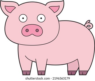 Dibujo vectorial de dibujos animados de un cerdo