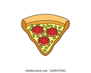 Cute Cartoon Vector Illustration Pizza Stock Vector (Royalty Free ...