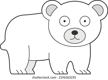 Cute cartoon vector illustration of a polar bear