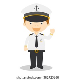 Cute cartoon vector illustration of a sailor