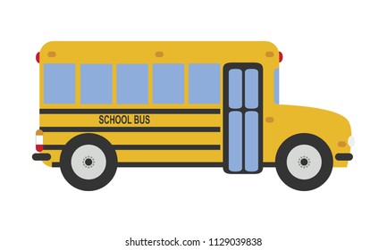 Cute cartoon vector illustration of a school bus