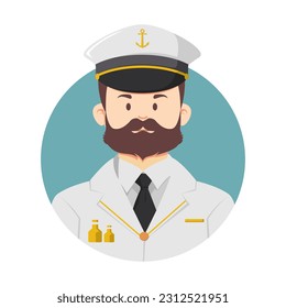Ilustración portadora de dibujos animados de un capitán o marinero, adecuada para el día internacional de la celebración de la gente de mar