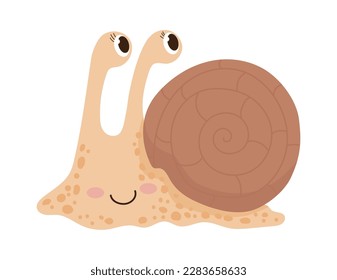 Cute cartoon Vector illustration of  snail.