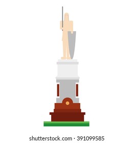 Cute cartoon vector illustration of a statue