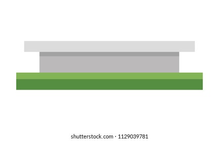 Cute cartoon vector illustration of a stone bench