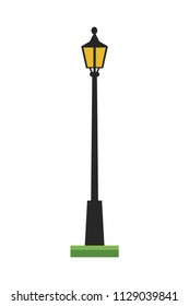 Cute cartoon vector illustration of a streetlight