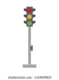 Cute cartoon vector illustration of a traffic light