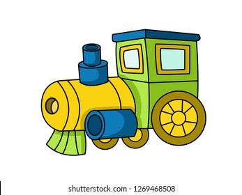 cute cartoon vector illustration of the train