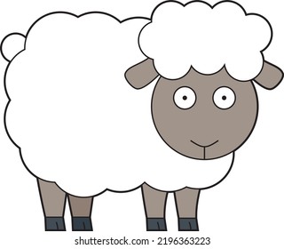 Cute Cartoon Vector Illustration White Sheep Stock Vector (royalty Free 