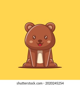 Cute Cartoon Vector Illustrations Bear. World Animal Day Concept