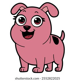 Lindas Ilustraciones vectoriales de dibujos animados de perro sonriente