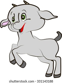 Cute cartoon and vector isolated of cute goat