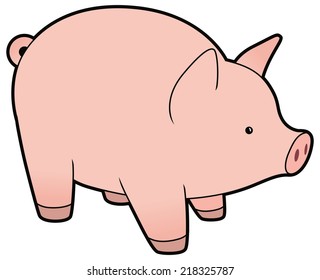 Cute cartoon vector little pig