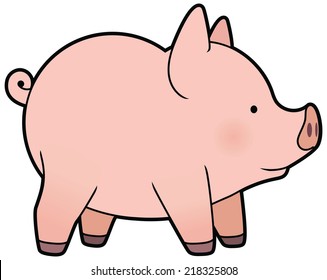 Cute cartoon vector little pig