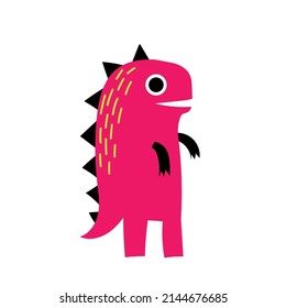 Cute cartoon vector nursery dinosaur prehistoric animal silhouette. Funny wild monsters for clipart child decoration. Nursery cheerful posters.