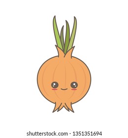 cute cartoon vector onion isolated on white background
