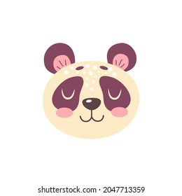 Cute cartoon vector panda isolated clipart. Wild animal illustration design
