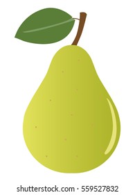 Cute Cartoon Vector Pear Fruit Illustration