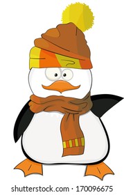 Cute cartoon vector penguin