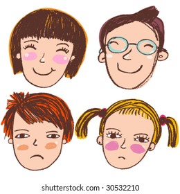 Cute cartoon vector people