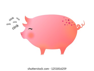Cute cartoon vector piggy 