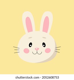 Cute cartoon vector rabbit isolated clipart. Farm animal illustration design