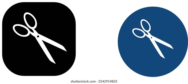 Cute cartoon vector Scissors icon logo draw by hand made.