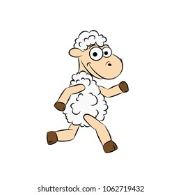 Cute cartoon vector sheep Vector illustration for kids.