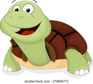 Cute cartoon vector turtle