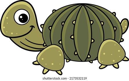Cute cartoon vector turtle. Amphibian. Reptile. Perfect for children prints and any of your designs.
