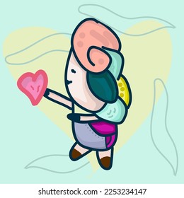 Cute cartoon vector, in valentine