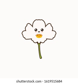 Cute cartoon vector of white flowers