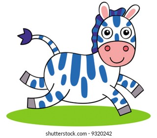 Cute cartoon vector zebra