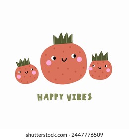 Cute cartoon vegetables characters. Eco veggies, healthy vitamin food. Organic natural eating, nutrition. Vector illustration in flat style. Mom and baby tomato