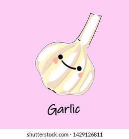  cute cartoon vegetables  with smiles on faces and emotions. CARDS FOR CHILDREN'S EDUCATION.Cute vegetable character. Vector illustration isolated