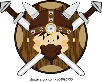 Cute Cartoon Viking Warrior