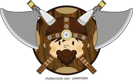 Cute Cartoon Viking Warrior
